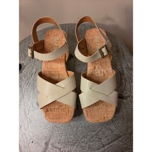 Korks Open-Toe Chunky Heel Sandals Vegan Leather – Cork Platform